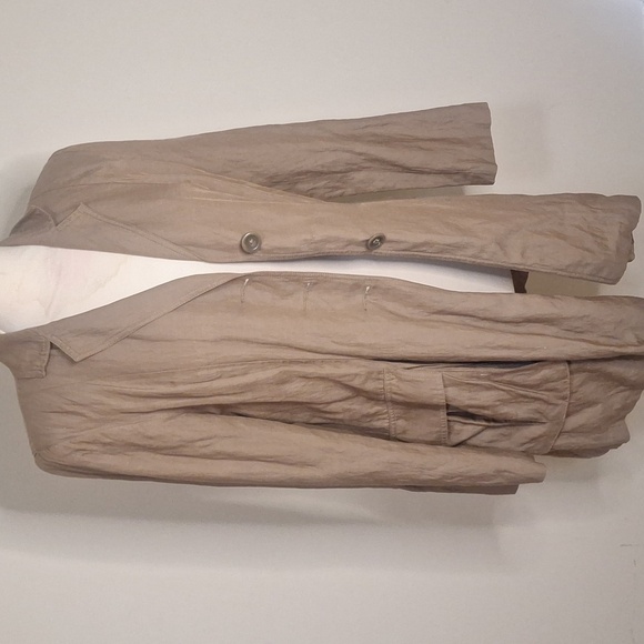 CAbi Treasure Hunter Steampunk Jacket Trench Coat Beige Cotton Blend SZ M - Picture 6 of 14